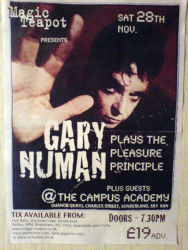 Gary Numan 2009 Venue Poster Sunderland